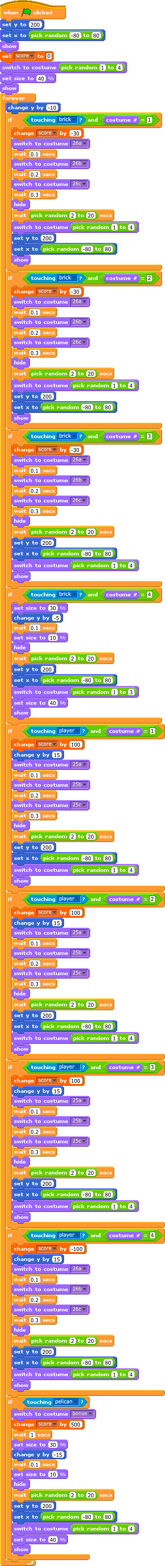 drop sprite script 